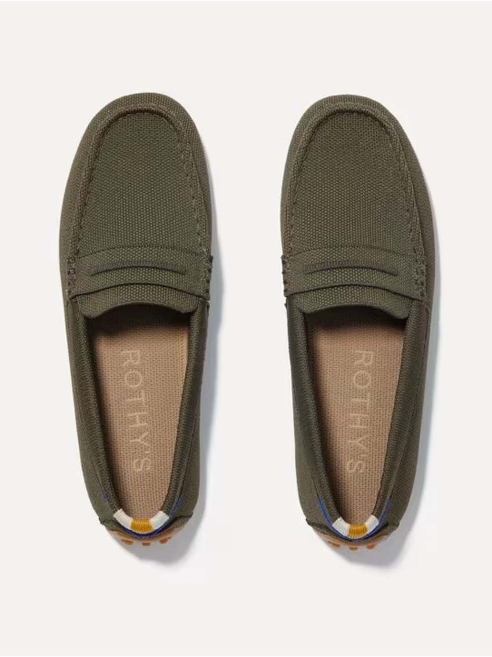 EUC - Rothy's The Driver Olive Green Loafers - Size 7.5